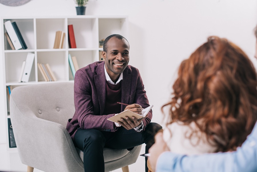 man and woman in cbt therapy