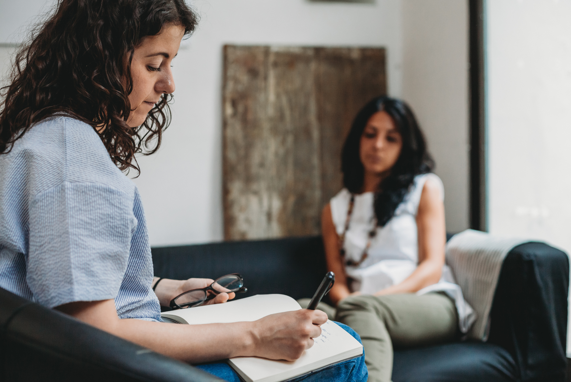 woman in therapy for drug addiction